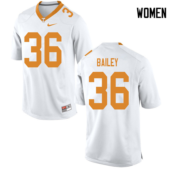 Women #36 Terrell Bailey Tennessee Volunteers College Football Jerseys Sale-White